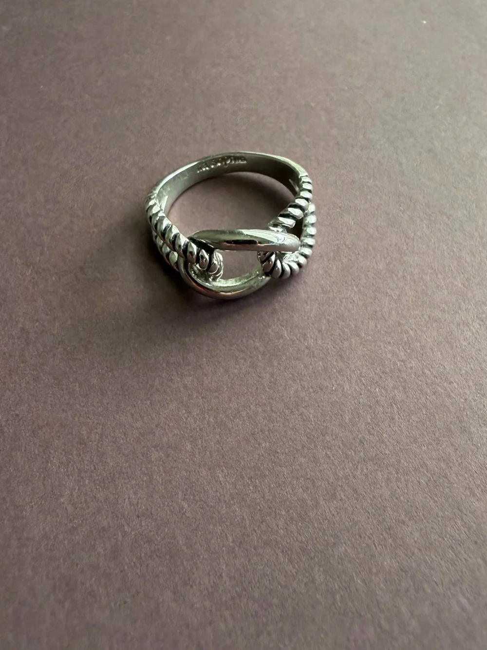Lia Sophia Silver Knot Rope Ring